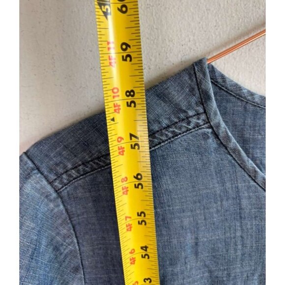 Trina Turk Womens Denim Jumpsuit Blue Chambray Romper Utility One Piece Size 6 - Picture 11 of 13